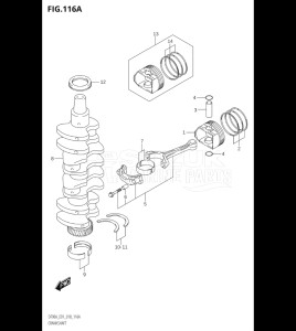 09003F-810001 (2018) 90hp E01 E40-Gen. Export 1 - Costa Rica (DF90AT  DF90ATH) DF90A drawing CRANKSHAFT