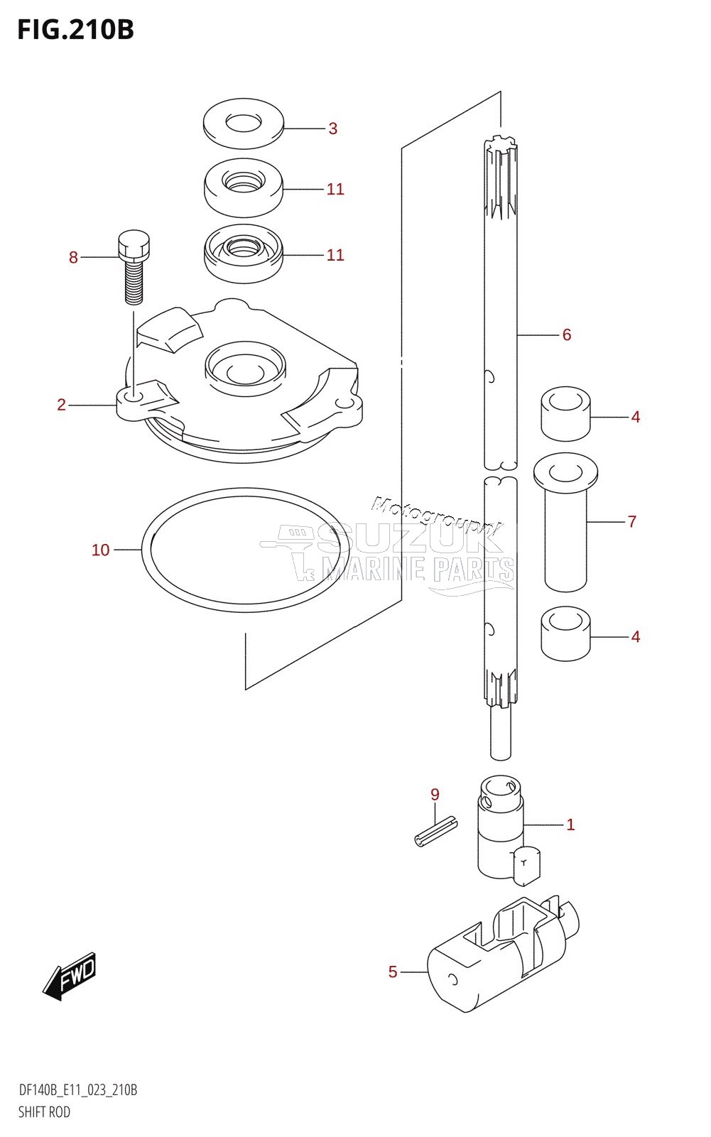 SHIFT ROD (DF140BZ,DF115BZ)