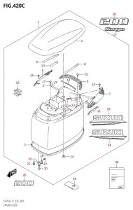 DF250ST From 25004F-240001 (E03)  2022 drawing ENGINE COVER ((DF200T,DF200Z):022)