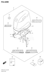 20003Z-810001 (2018) 200hp E01 E40-Gen. Export 1 - Costa Rica (DF200AZ) DF200AZ drawing ENGINE COVER (E40)