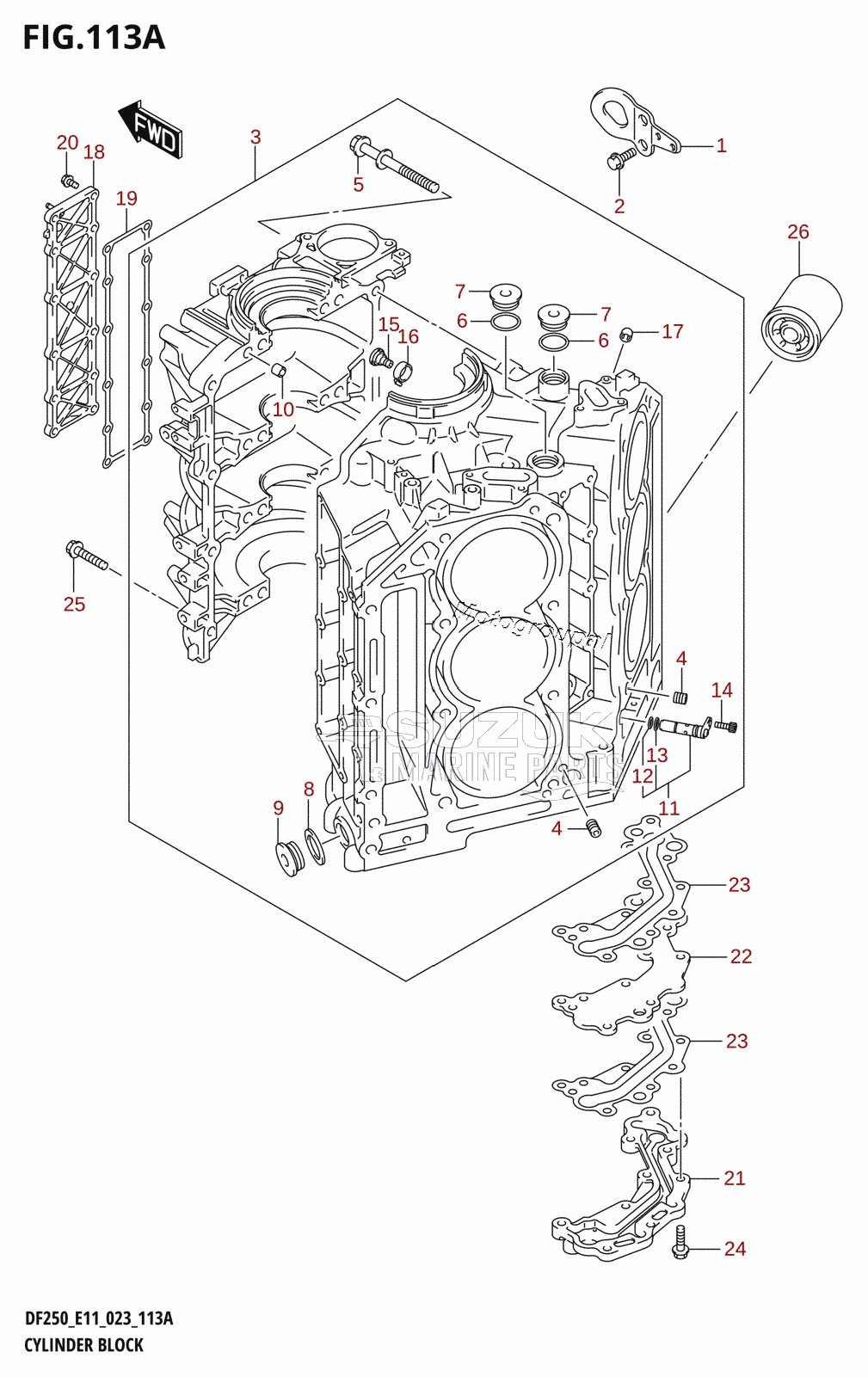 CYLINDER BLOCK (DF200T,DF200Z,DF225T,DF225Z,DF250T,DF250Z)