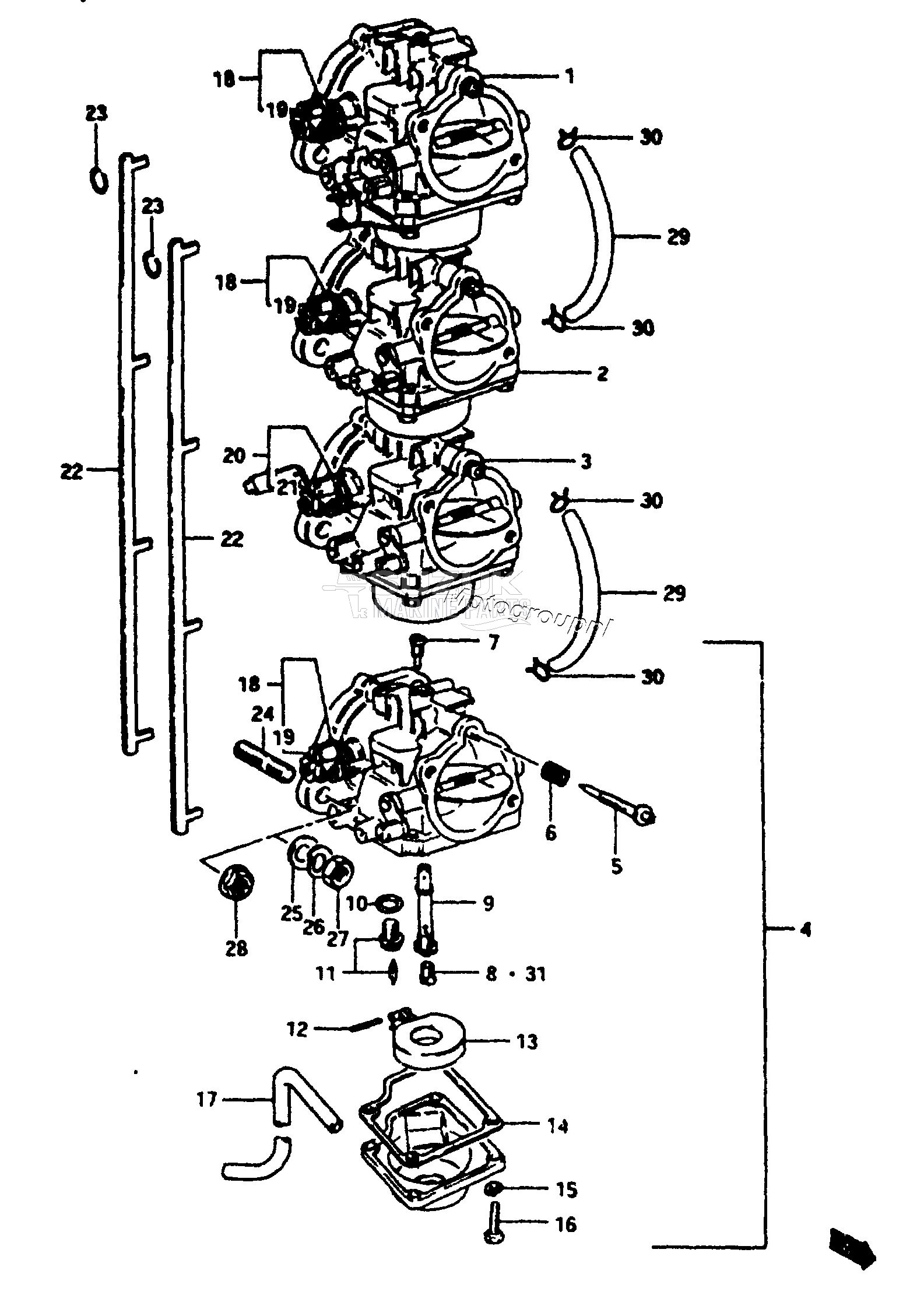 CARBURETOR (DT140J /​ DT140VZ)