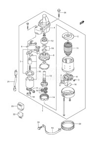 Outboard DF 250 drawing Starting Motor