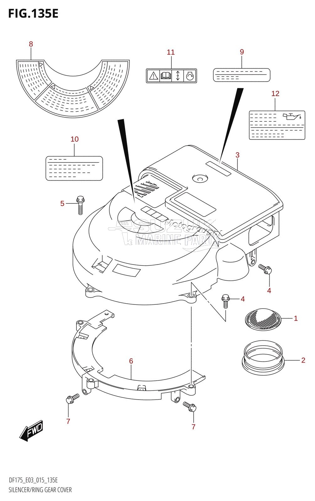 SILENCER /​ RING GEAR COVER (DF175T:E03)