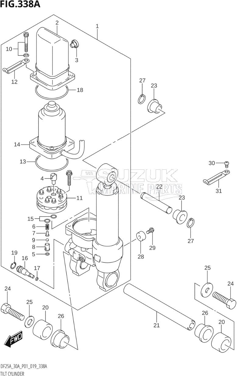 TILT CYLINDER (DF25AT,DF25ATH,DF30AT,DF30ATH)