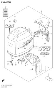 15002F-210001 (2012) 150hp E01 E40-Gen. Export 1 - Costa Rica (DF150T) DF150 drawing ENGINE COVER (DF175Z:E40)