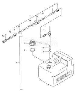 DT4 From 00402-651001 ()  1996 drawing FUEL TANK (DT4 /​ DT5Y,N /​ TANK MODEL:93~00)