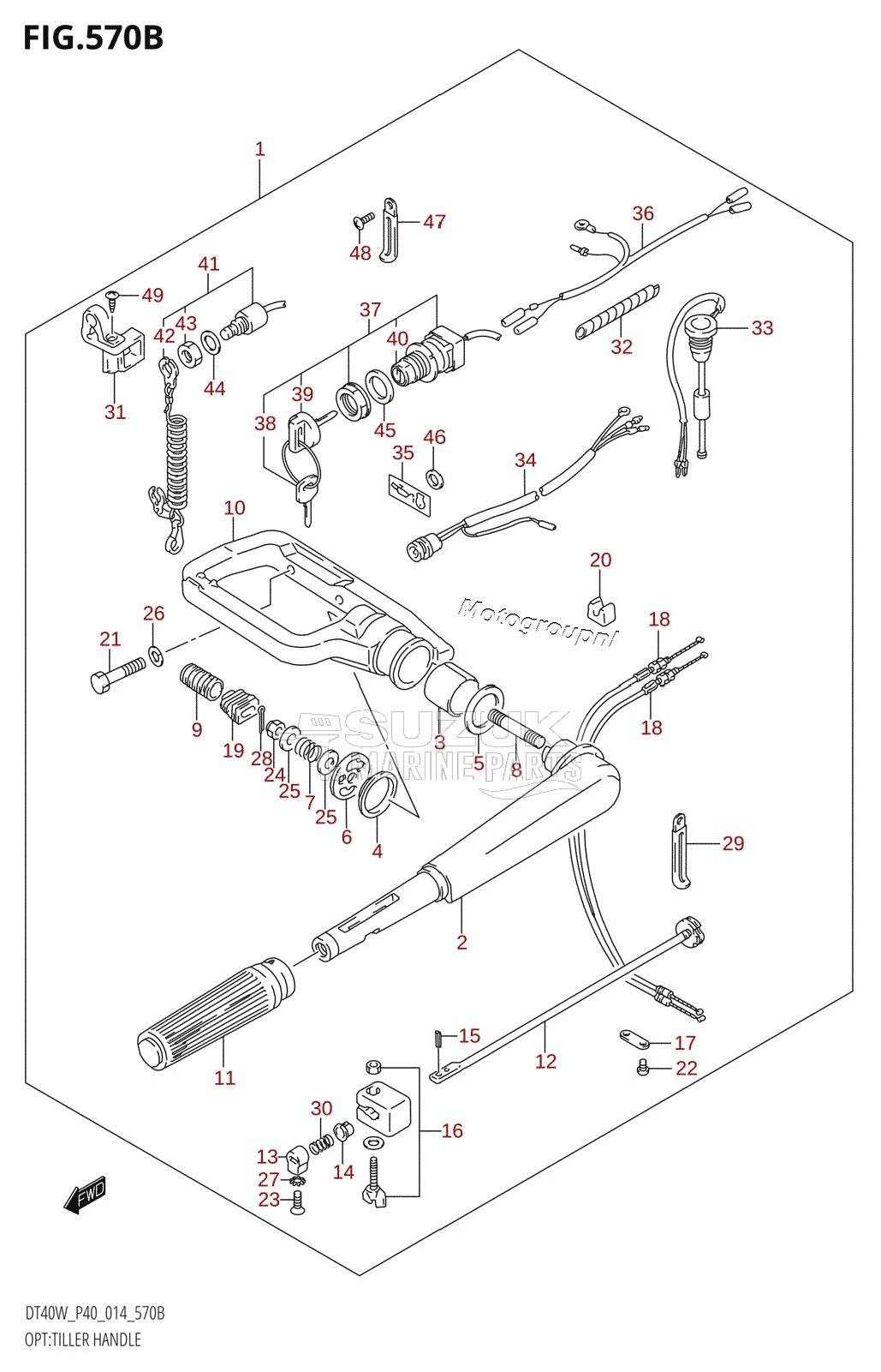 OPT:TILLER HANDLE (DT40WR:P90)