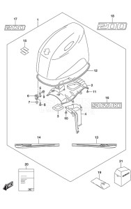 DF 200AP drawing Engine Cover (White)