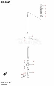 DF60A From 06002F-340001 (E01 E11 E40)  2023 drawing CLUTCH ROD (DF40AST:E34)