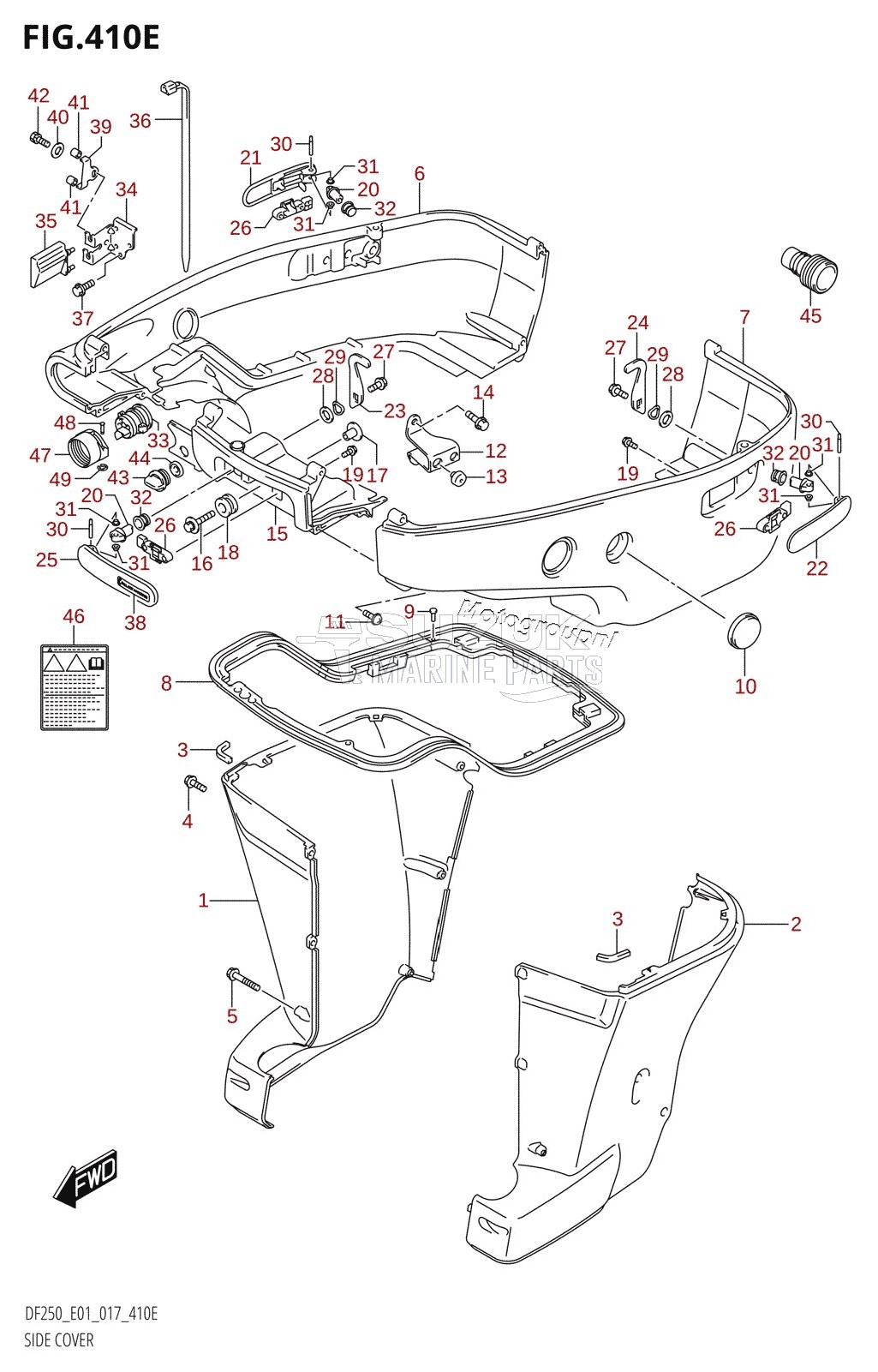 SIDE COVER (DF225T:E01:(X-TRANSOM,XX-TRANSOM))