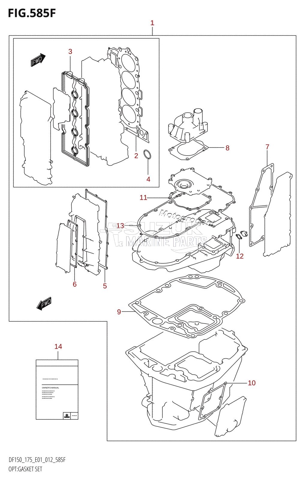 OPT:GASKET SET (DF175T:E40)