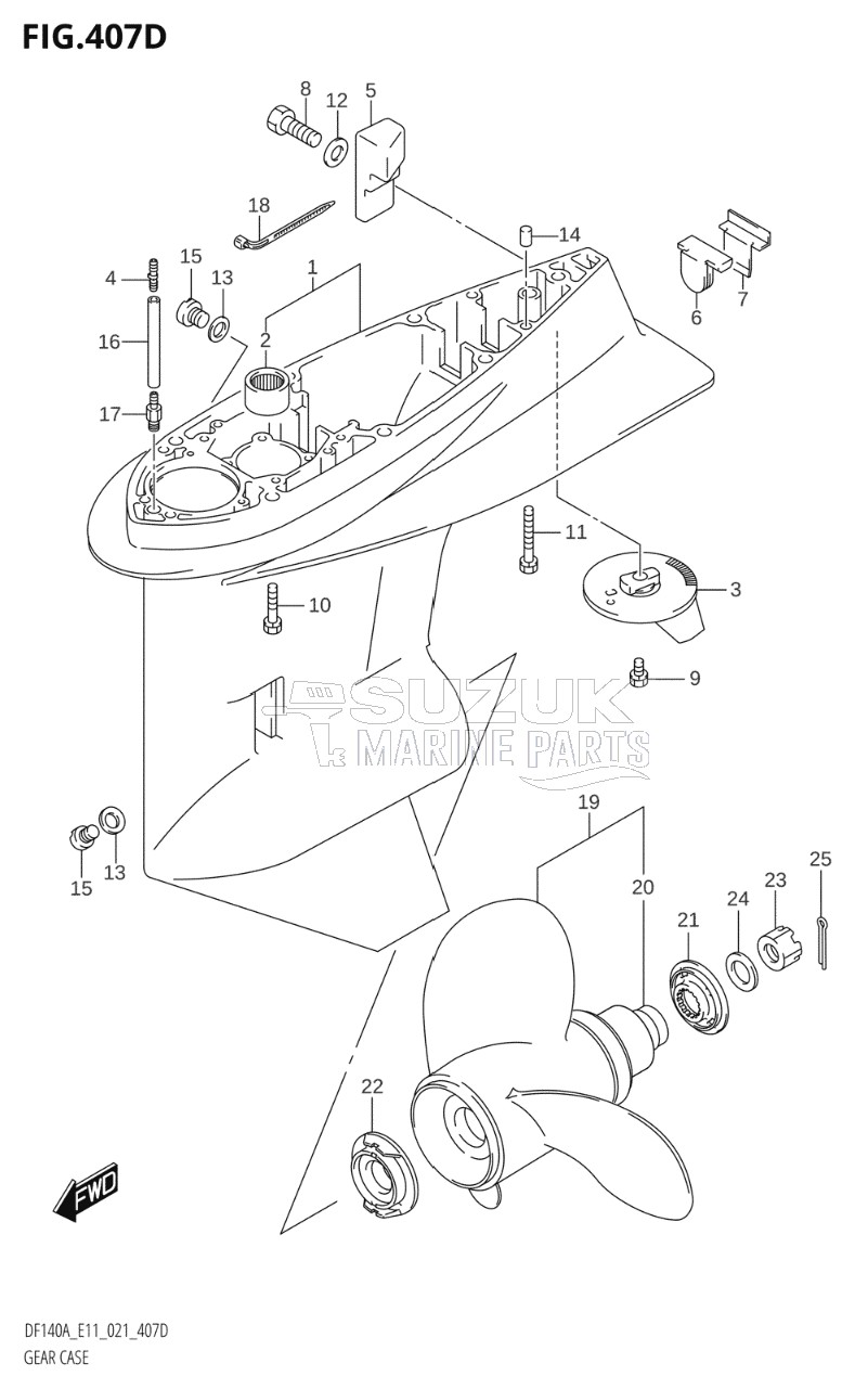 GEAR CASE (DF115AT:E40,DF140AT:E40)