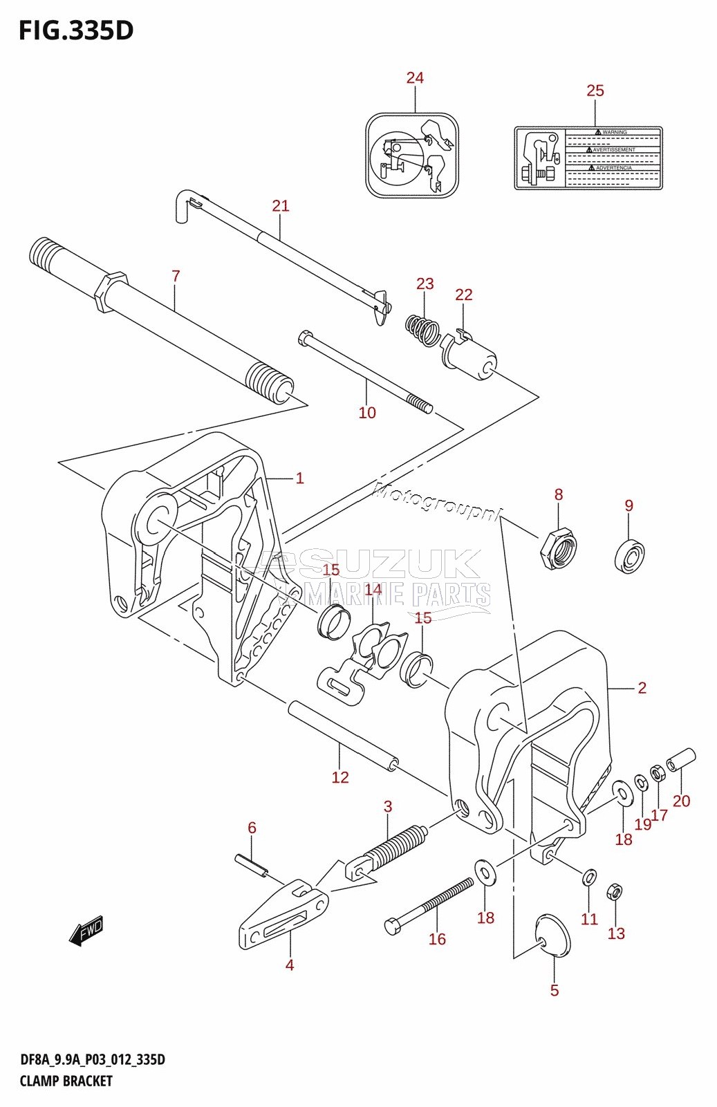 CLAMP BRACKET (DF9.9AR:P03)