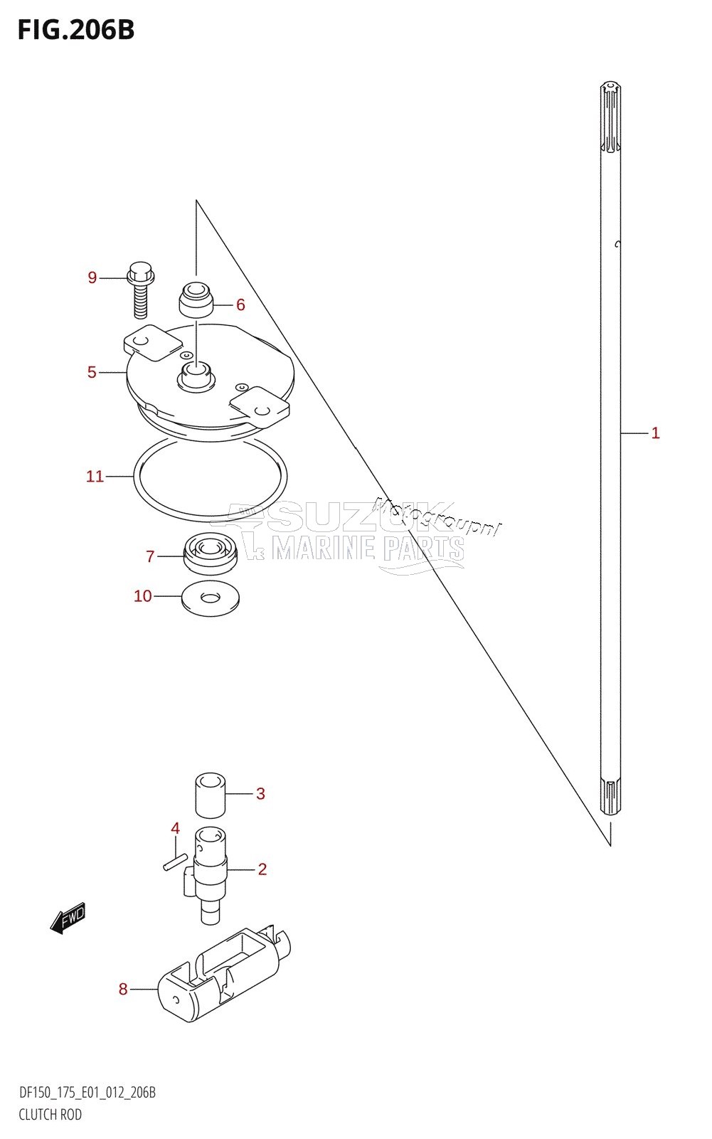 CLUTCH ROD (DF150T:E40)