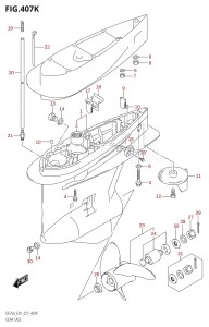 DF225Z From 22503Z-710001 (E01 E40)  2017 drawing GEAR CASE (DF250T:E40)