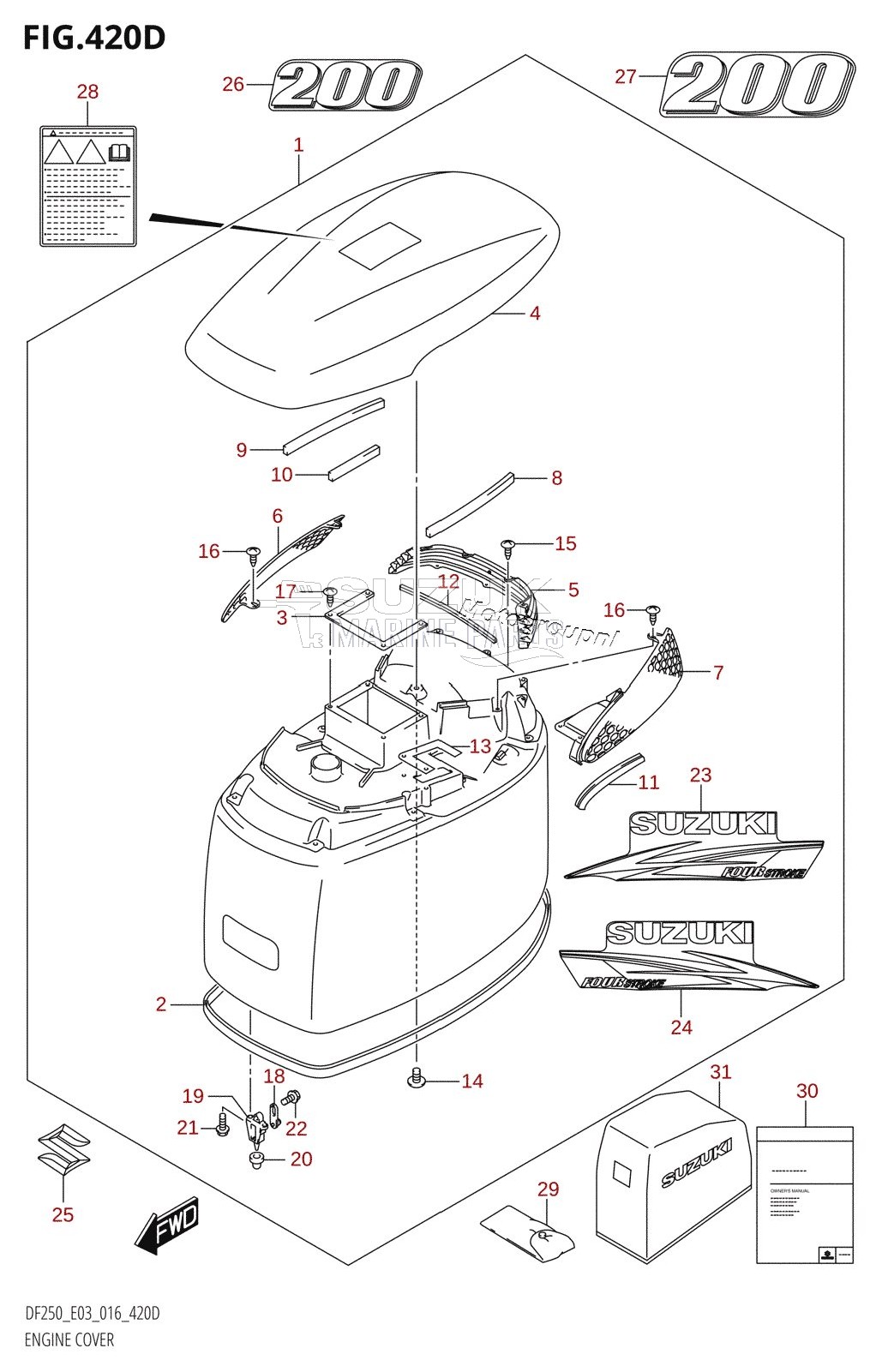 ENGINE COVER (DF200Z:E03)