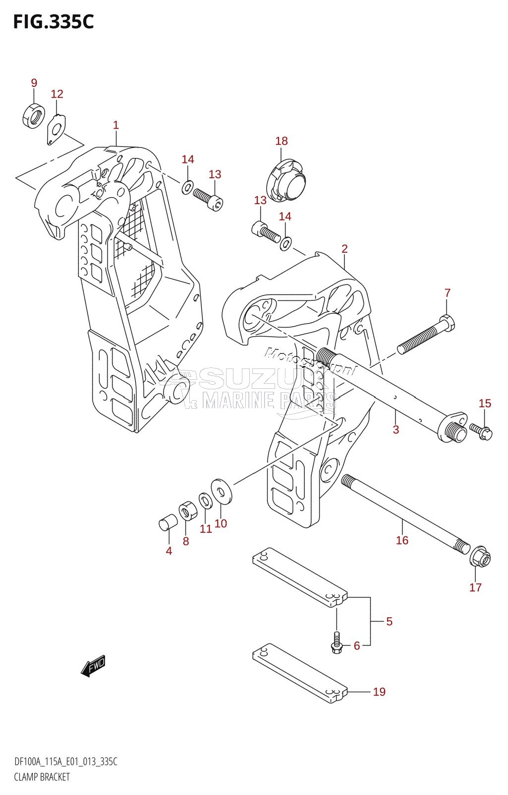 CLAMP BRACKET (DF115AT:E01)