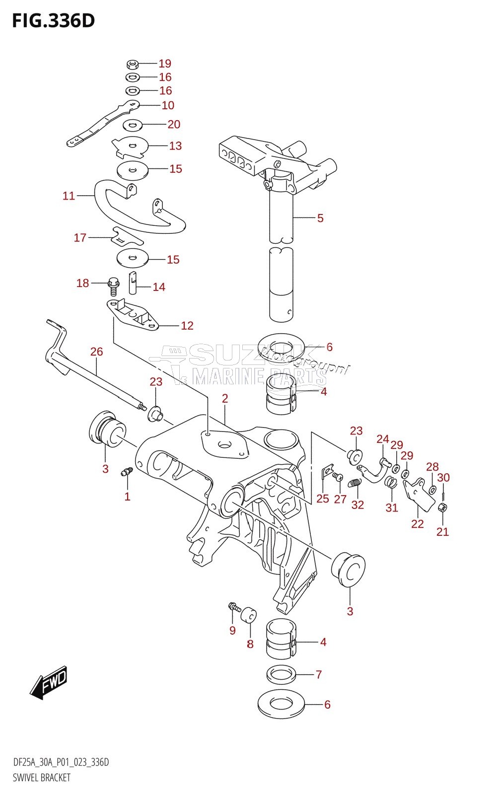 SWIVEL BRACKET (DF25ATH,DF30ATH)