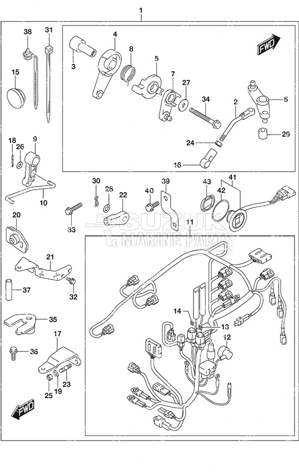 Opt: Remote Control Parts - Tiller Handle w/Power Tilt