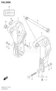 04003F-710001 (2017) 40hp E01-Gen. Export 1 (DF40A  DF40AQH  DF40ATH) DF40A drawing CLAMP BRACKET (DF60AQH:E40)