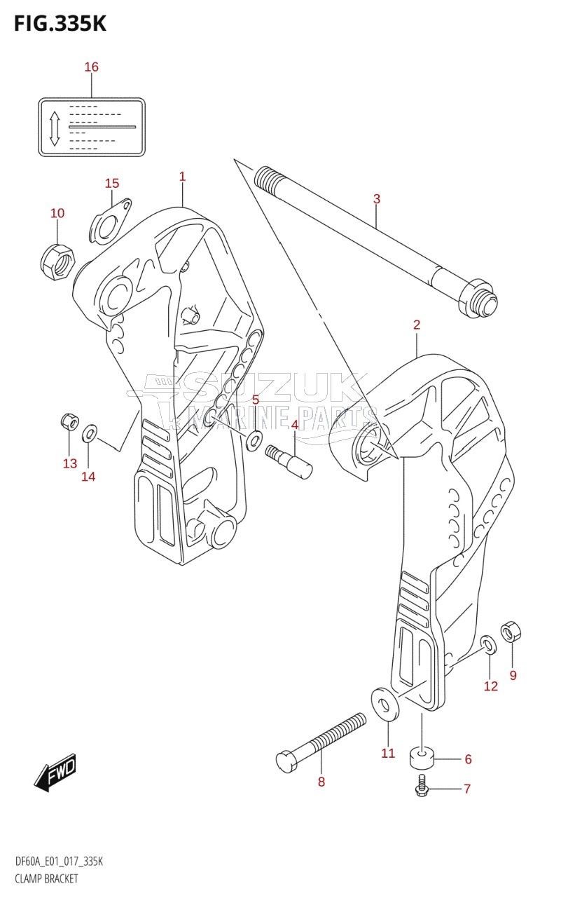 CLAMP BRACKET (DF60AQH:E40)