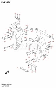 DF300B From 30003F-440001 (E11)  2024 drawing CLAMP BRACKET (DF350AMD,DF300BMD)