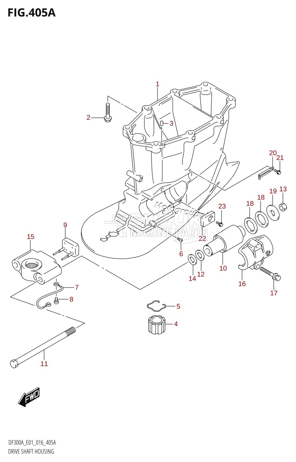 DRIVE SHAFT HOUSING (DF300A:E01:X-TRANSOM)