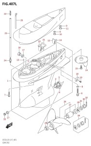 DF250Z From 25003Z-710001 (E40)  2017 drawing GEAR CASE (DF250Z:E01)