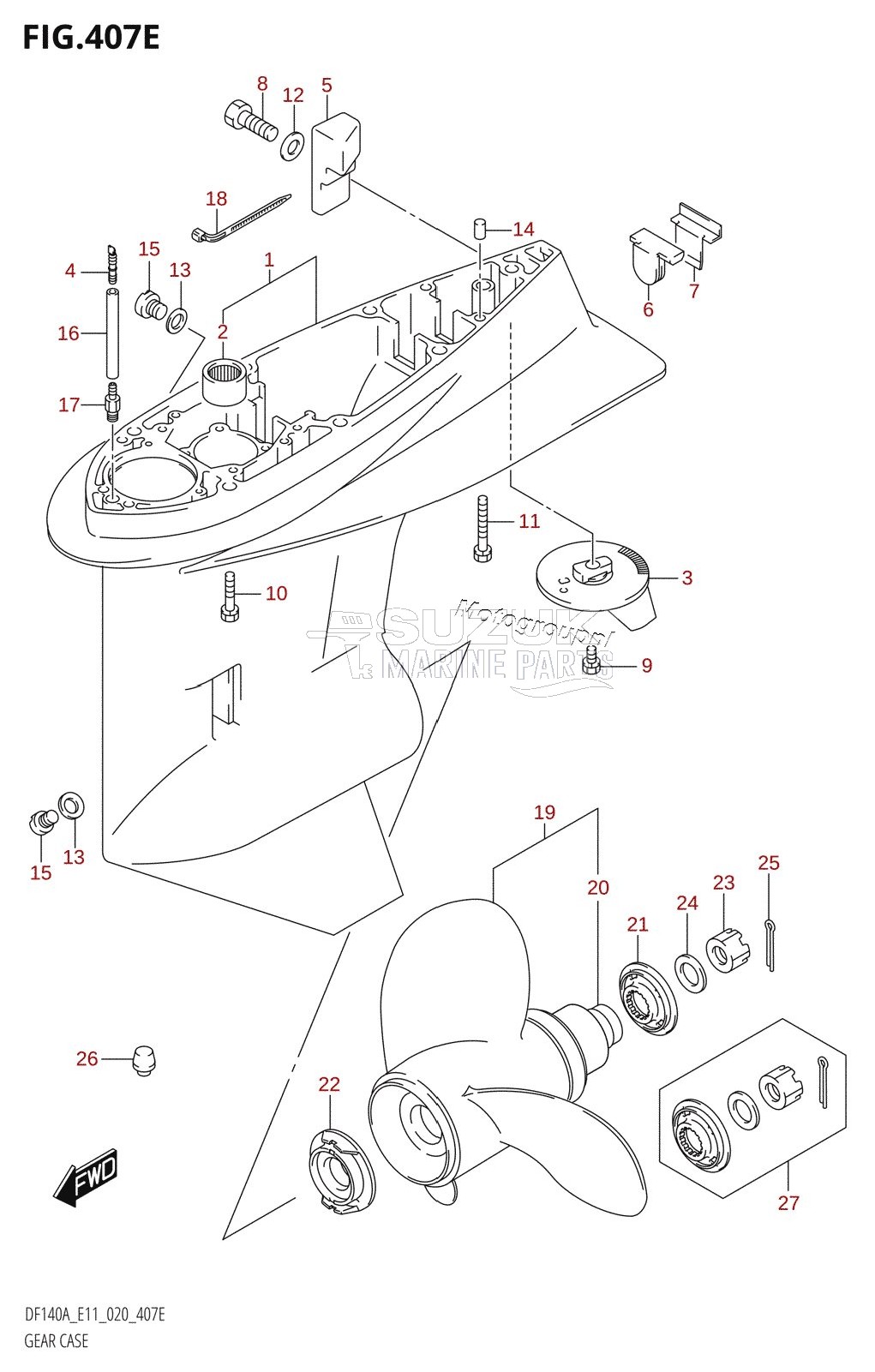 GEAR CASE ((DF115AZ,DF140AZ):E11)