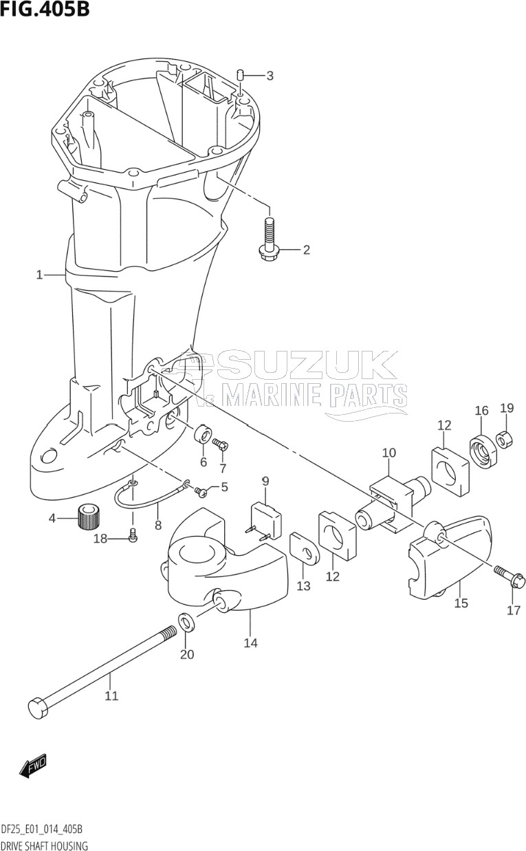 DRIVE SHAFT HOUSING (DF25R:E01)