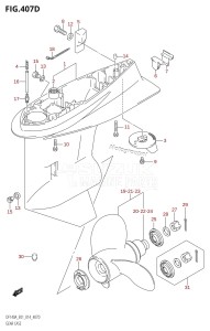 DF140A From 14003F-410001 (E01 E40)  2014 drawing GEAR CASE (DF115AT:E40)