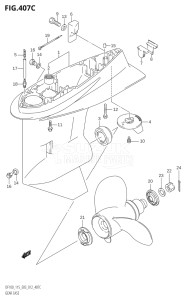 10001F-980001 (2009) 100hp E03-USA (DF100TK9) DF100 drawing GEAR CASE (DF115Z:E03)