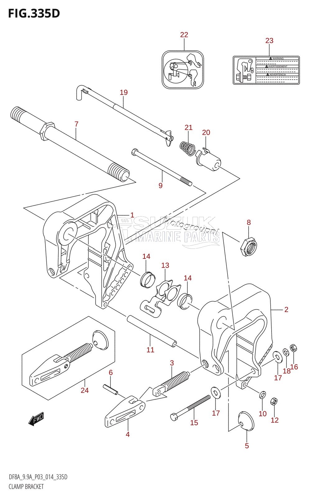 CLAMP BRACKET (DF9.9AR:P03)