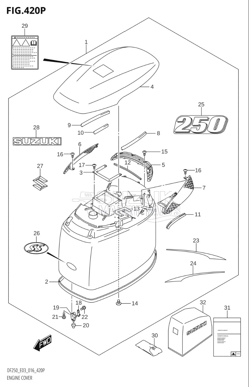 ENGINE COVER (DF250ST:E03)