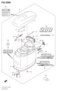 DF225Z From 22503Z-310001 (E03)  2013 drawing ENGINE COVER (DF200T:E03)