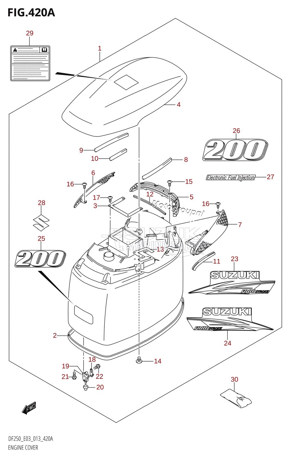 ENGINE COVER (DF200T:E03)