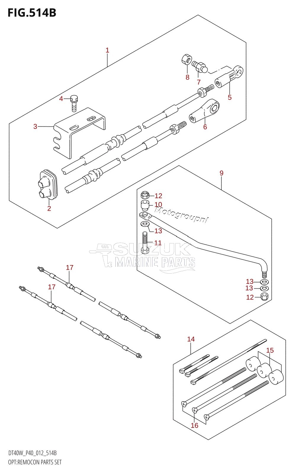 OPT:REMOCON PARTS SET (DT40W:P90)