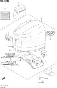 02503F-410001 (2014) 25hp E03-USA (DF25  DF25A    DF25AT    DF25ATH    DF25Q  DF25R) DF25 drawing ENGINE COVER (DF25Q:E03)