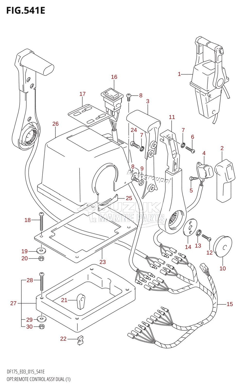 OPT:REMOTE CONTROL ASSY DUAL (1) (DF150ST:E03)