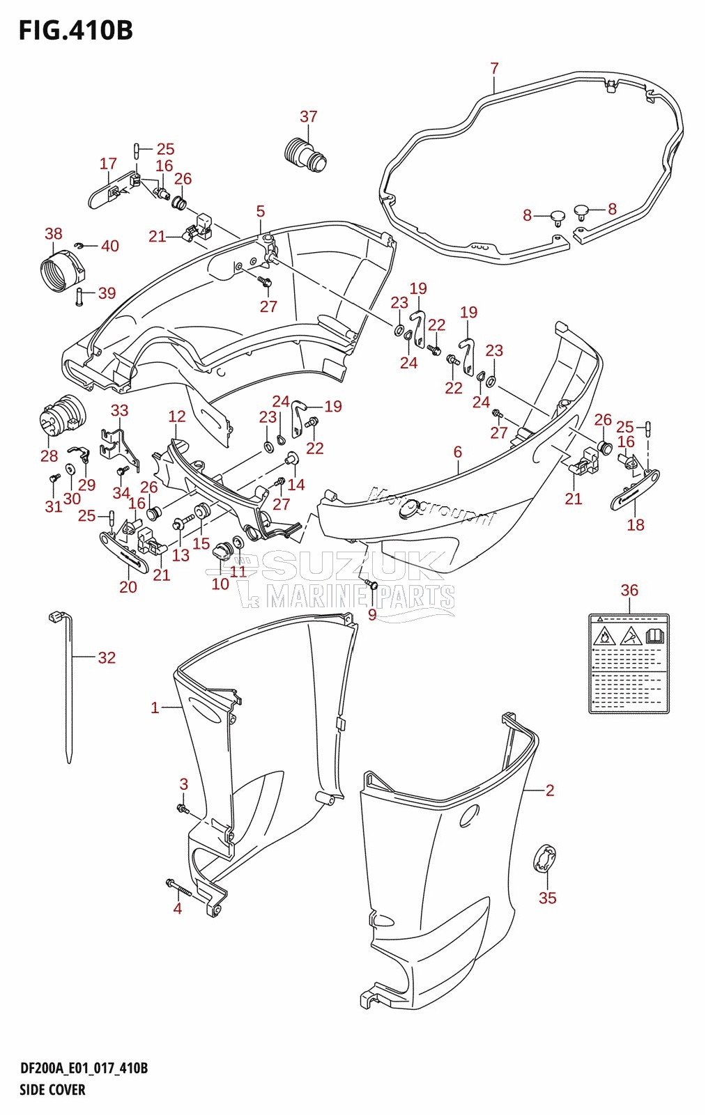 SIDE COVER (DF200AT:E40)