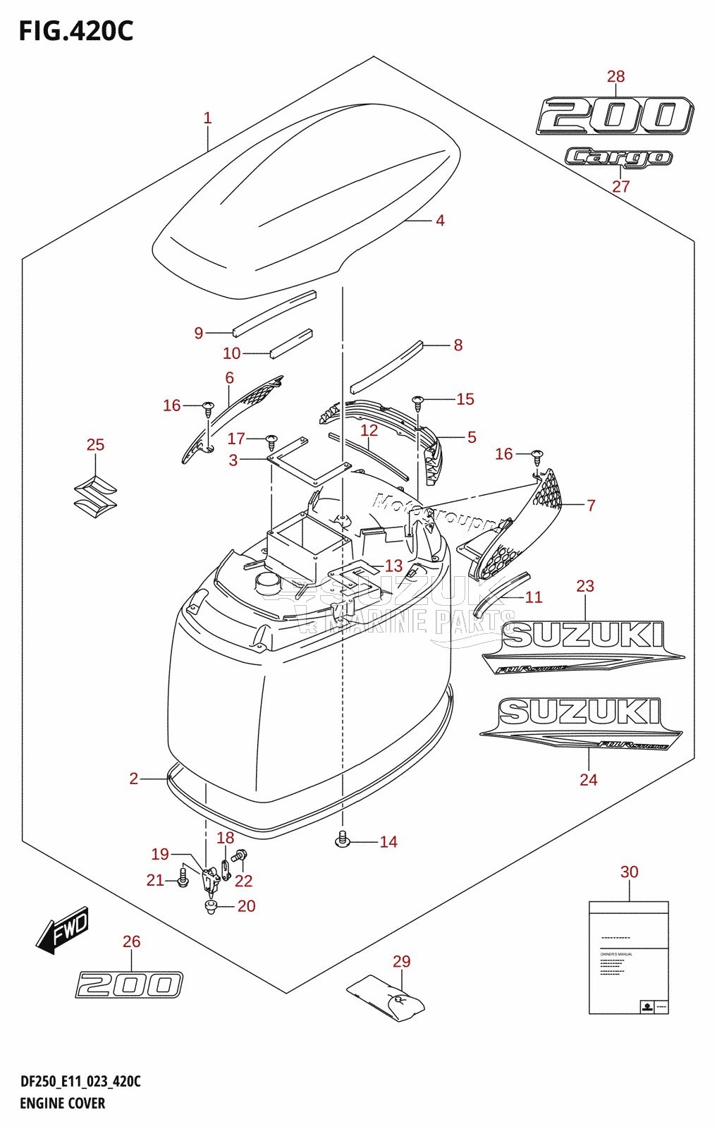 ENGINE COVER ((DF200T,DF200Z):(022,023))