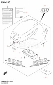 DF9.9A From 00994F-310001 (P01)  2013 drawing ENGINE COVER (DF9.9AR:P01)