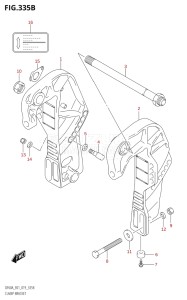 06002F-910001 (2019) 60hp E01-Gen. Export 1 (DF60AQH  DF60AT  DF60ATH) DF60A drawing CLAMP BRACKET (DF40AQH)