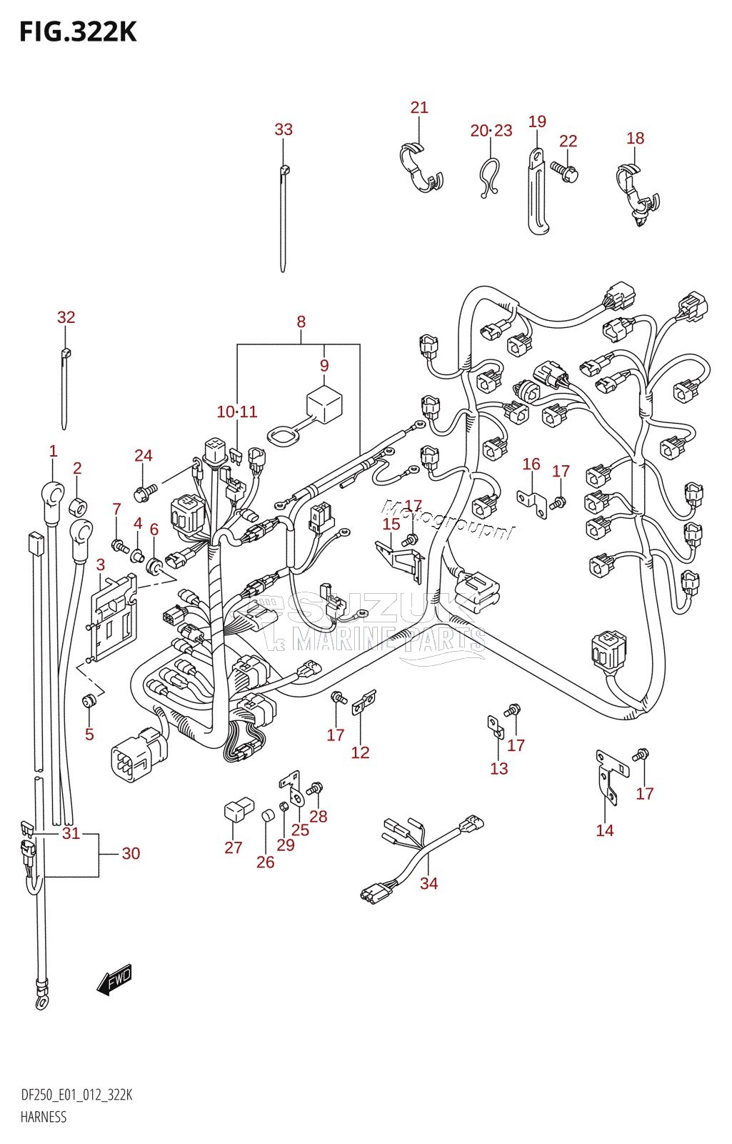 HARNESS (DF250T:E40)