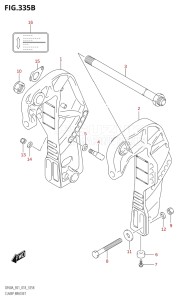 06003F-810001 (2018) 60hp E01 E40-Gen. Export 1 - Costa Rica (DF60AVT  DF60AVTH) DF60A drawing CLAMP BRACKET (DF40AQH)