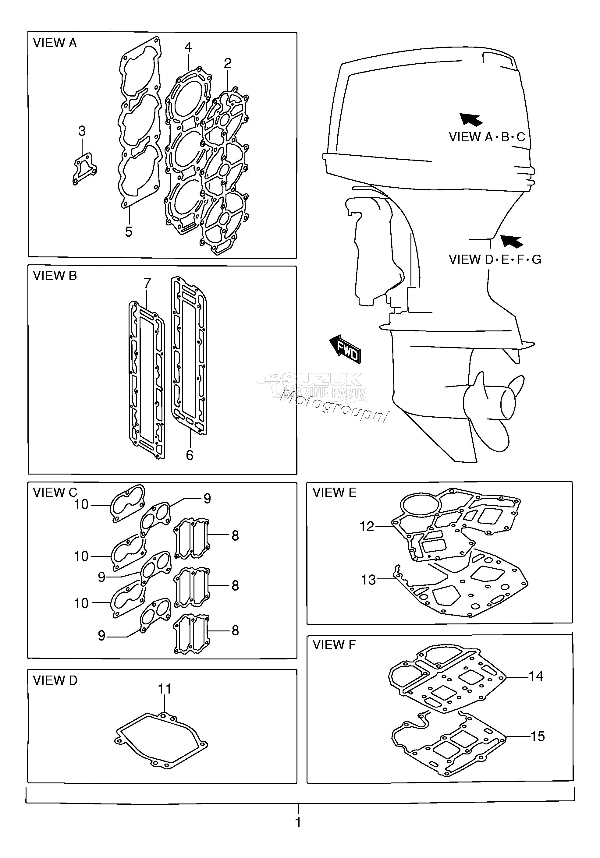 OPTIONAL : GASKET SET (DT150 /​ 175 /​ 200)