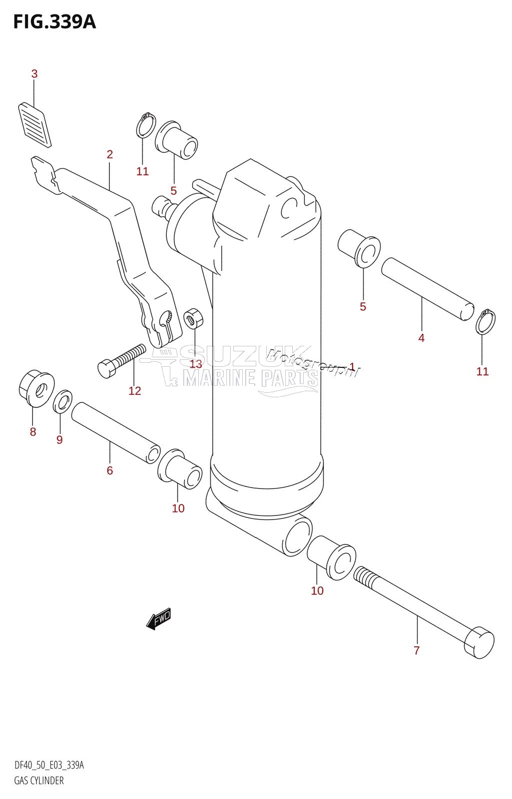 GAS CYLINDER ((DF40QH,DF50QH):(X,Y))