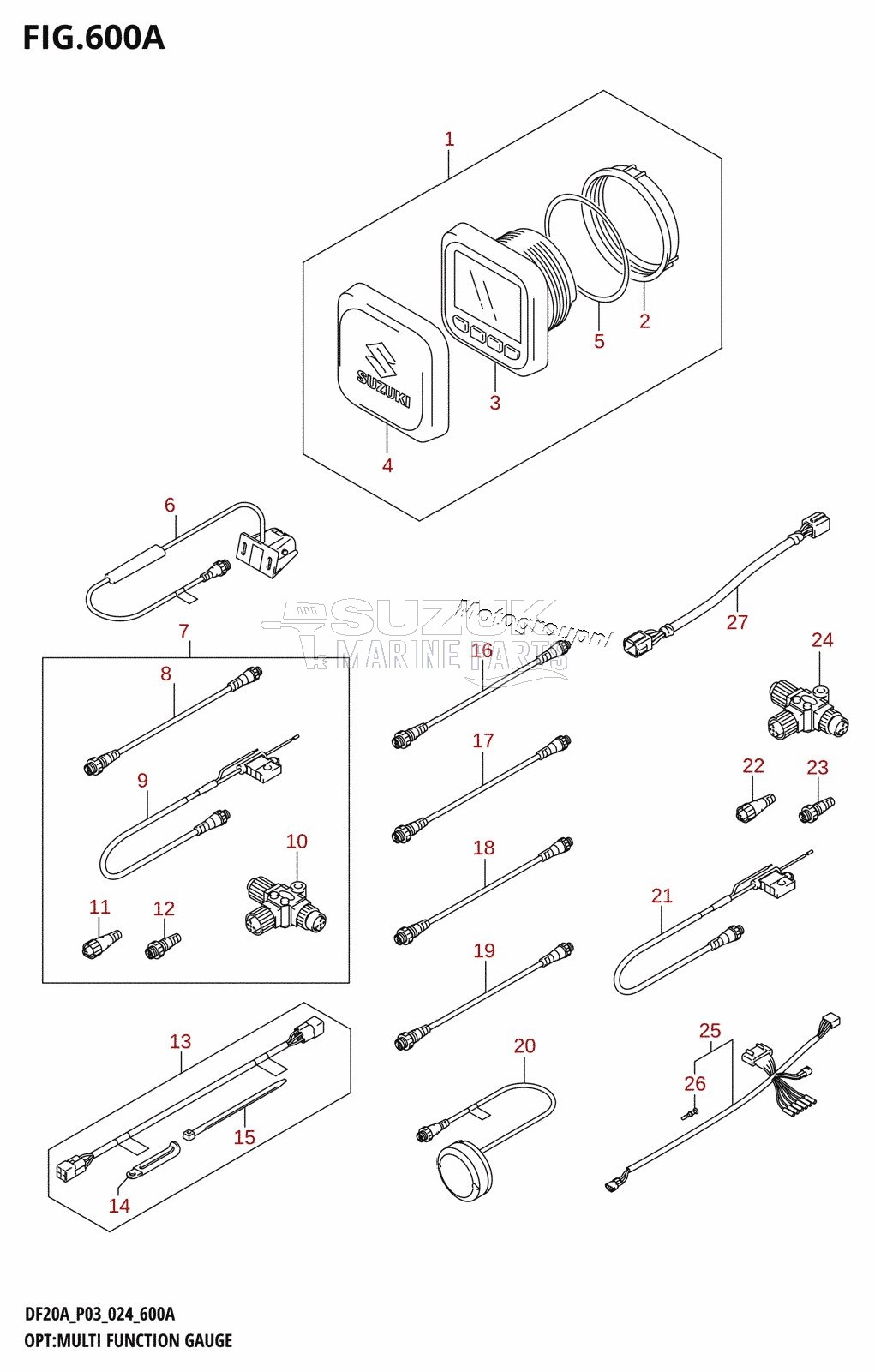 OPT:MULTI FUNCTION GAUGE (DF9.9B,DF9.9BT,DF15A,DF20A,DF20AT,DF20ATH)