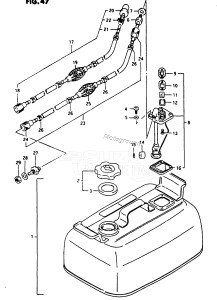 DT40 From 04003K-351001 ()  1993 drawing FUEL TANK (DT40WK /​ GASOLINE)